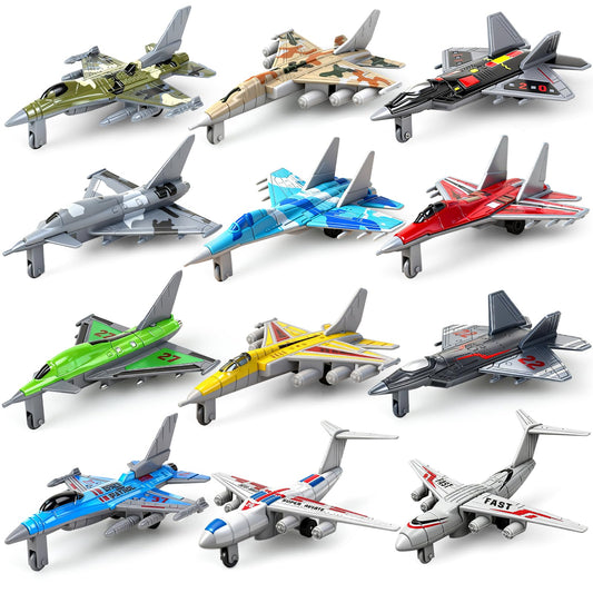 Ynybusi 12-pack toy airplanes with varied designs for imaginative play.