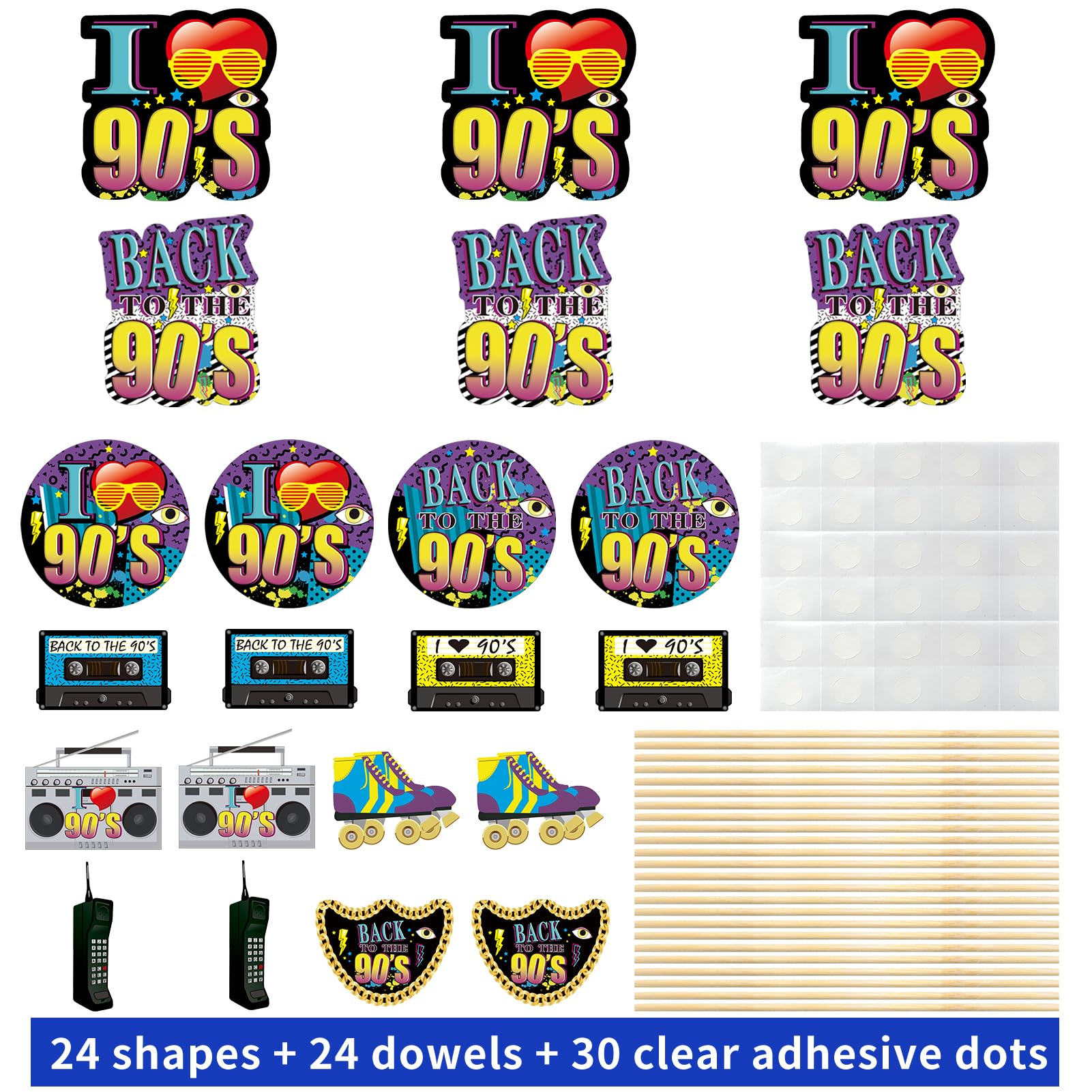 Yoaokiy 90s pattern cards add vibrant visuals for tabletop decor.