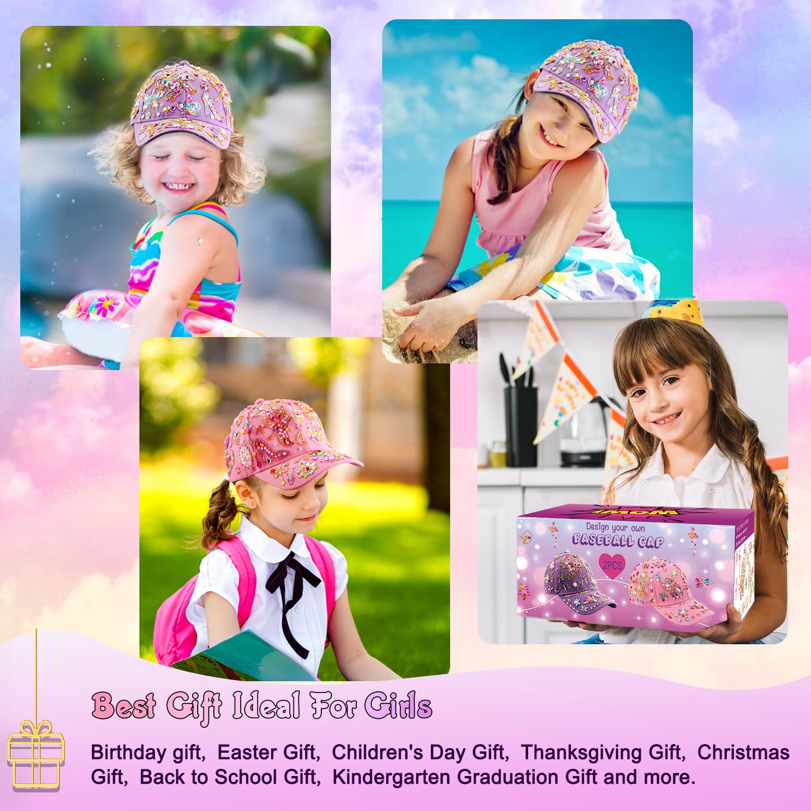 Yoart adjustable polyester cap offers breathable wear for active play.