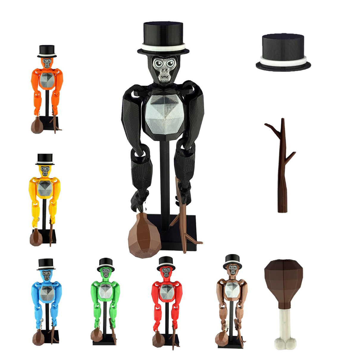 Yobbogo Monkey Tag Model with stand base for stable display.