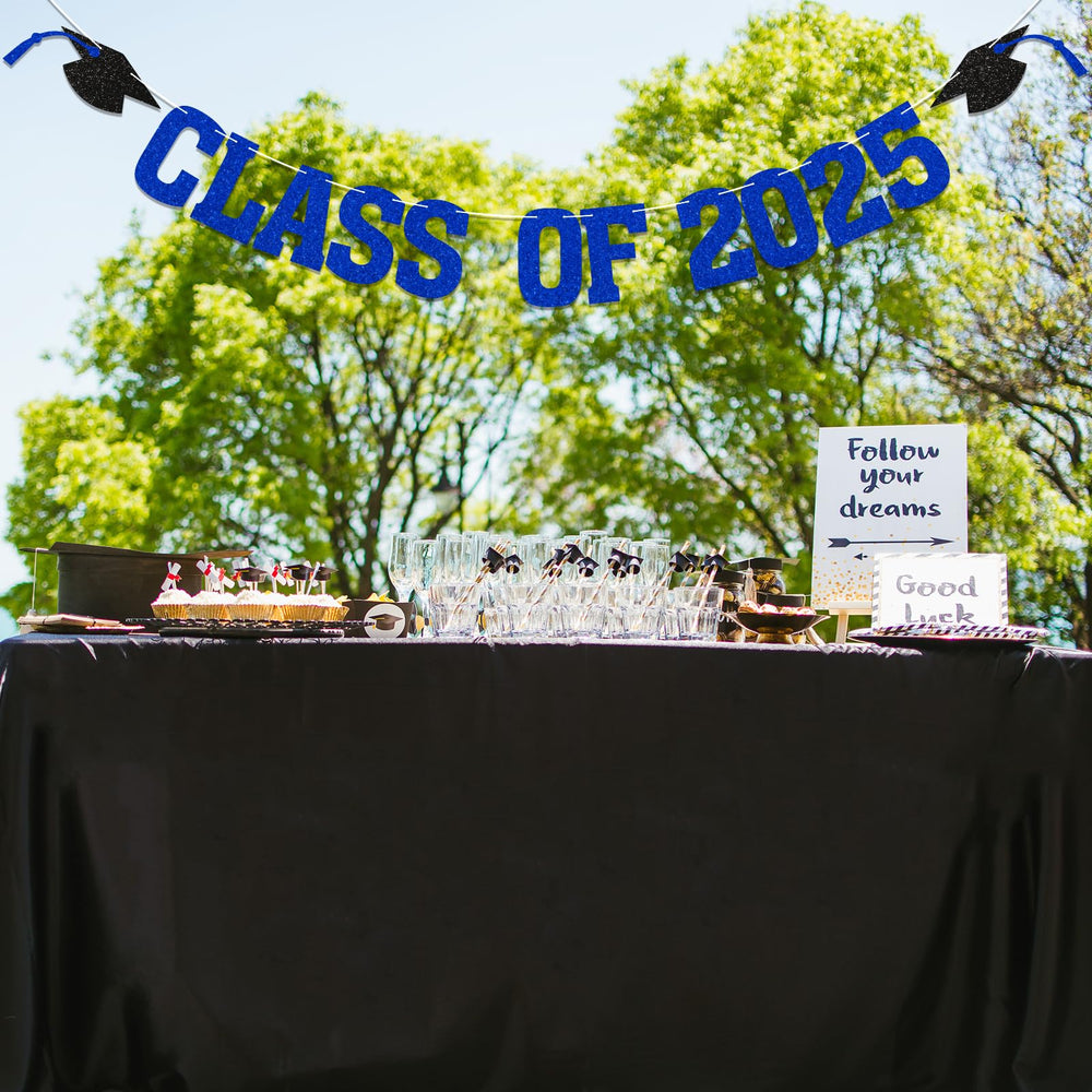 Yochamc Class of 2025 banner hanging on mantel or desk backdrop