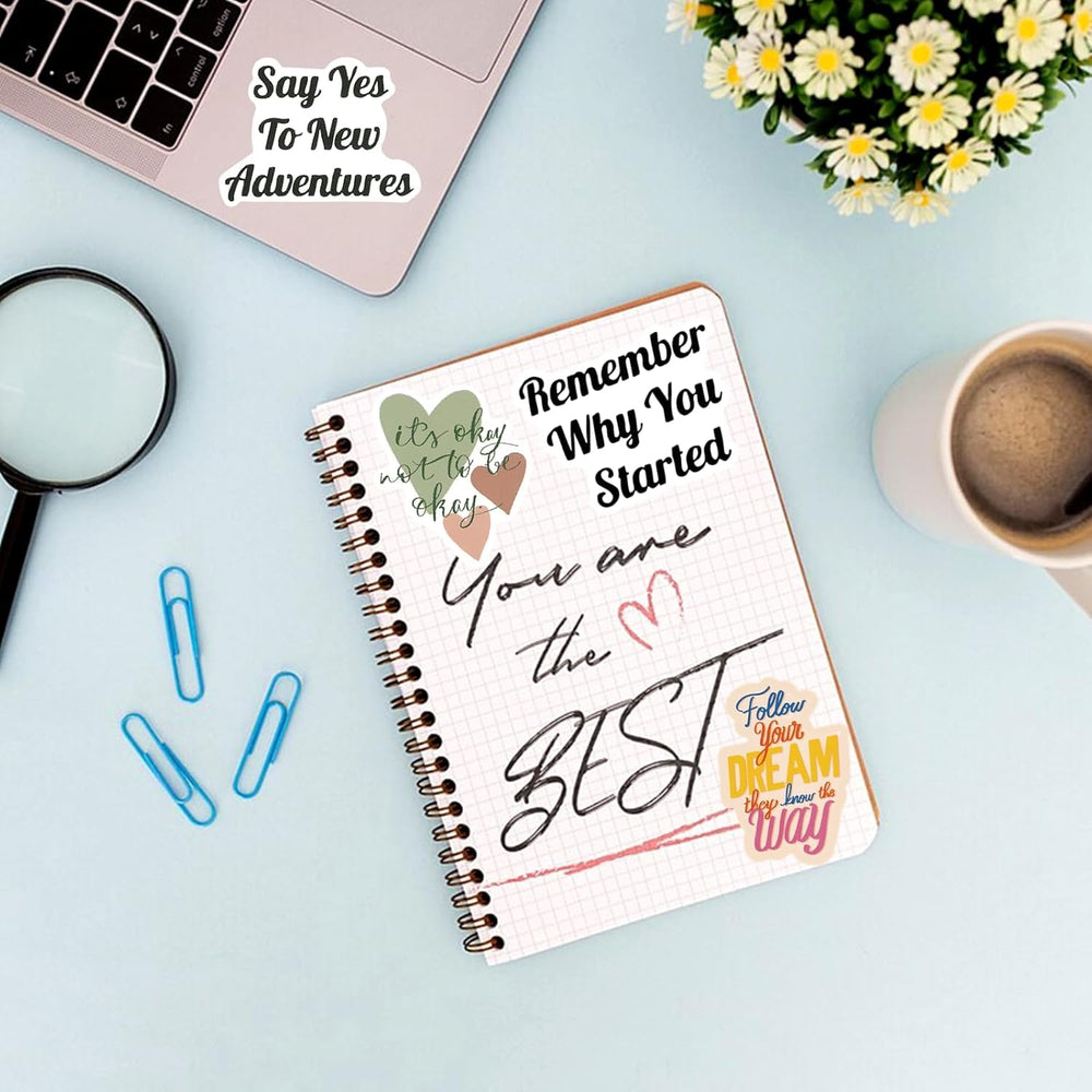 Yodeeni 120pcs inspirational stickers on laptop cover for creative work inspiration