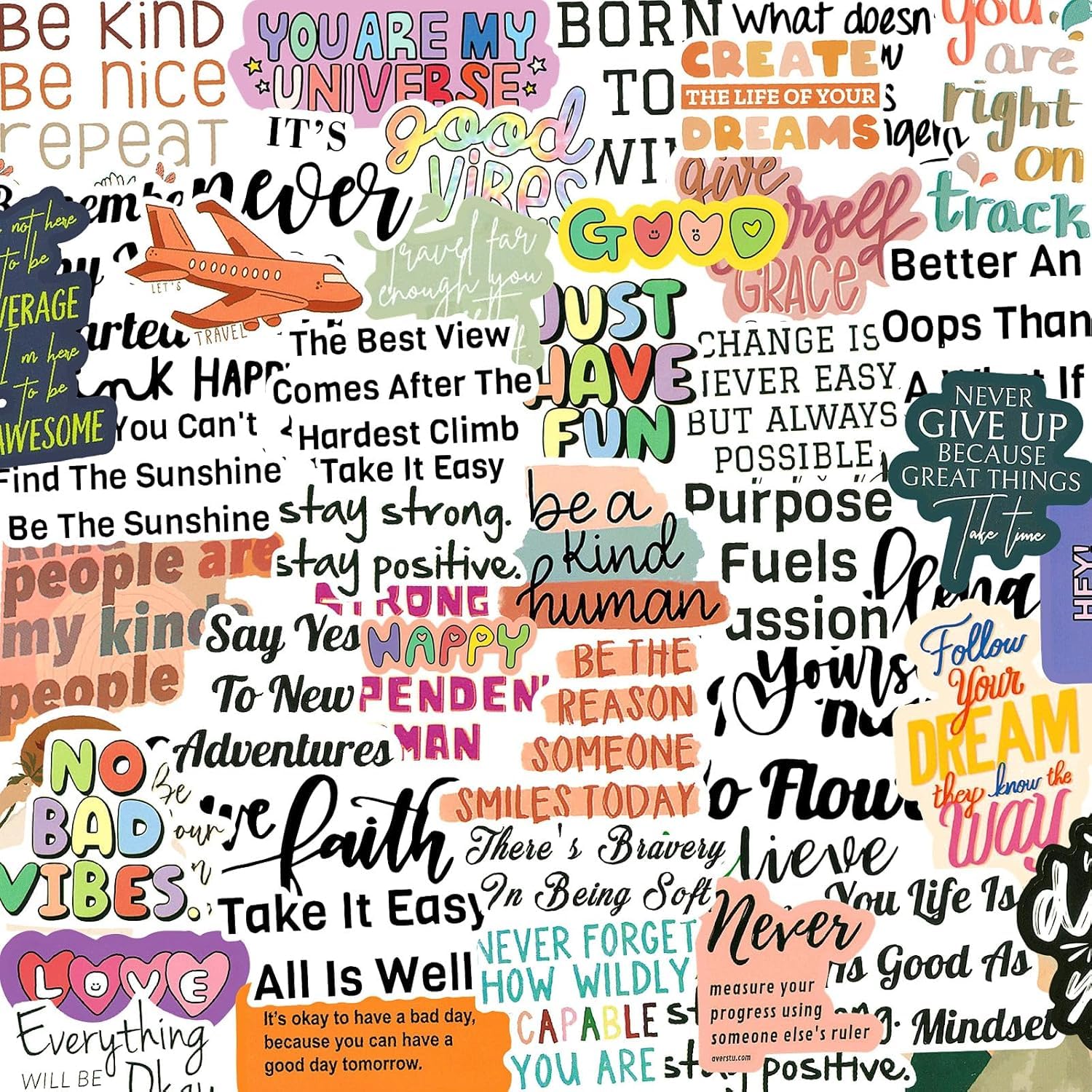 Yodeeni 120pcs inspirational stickers on water bottle for daily motivation and color