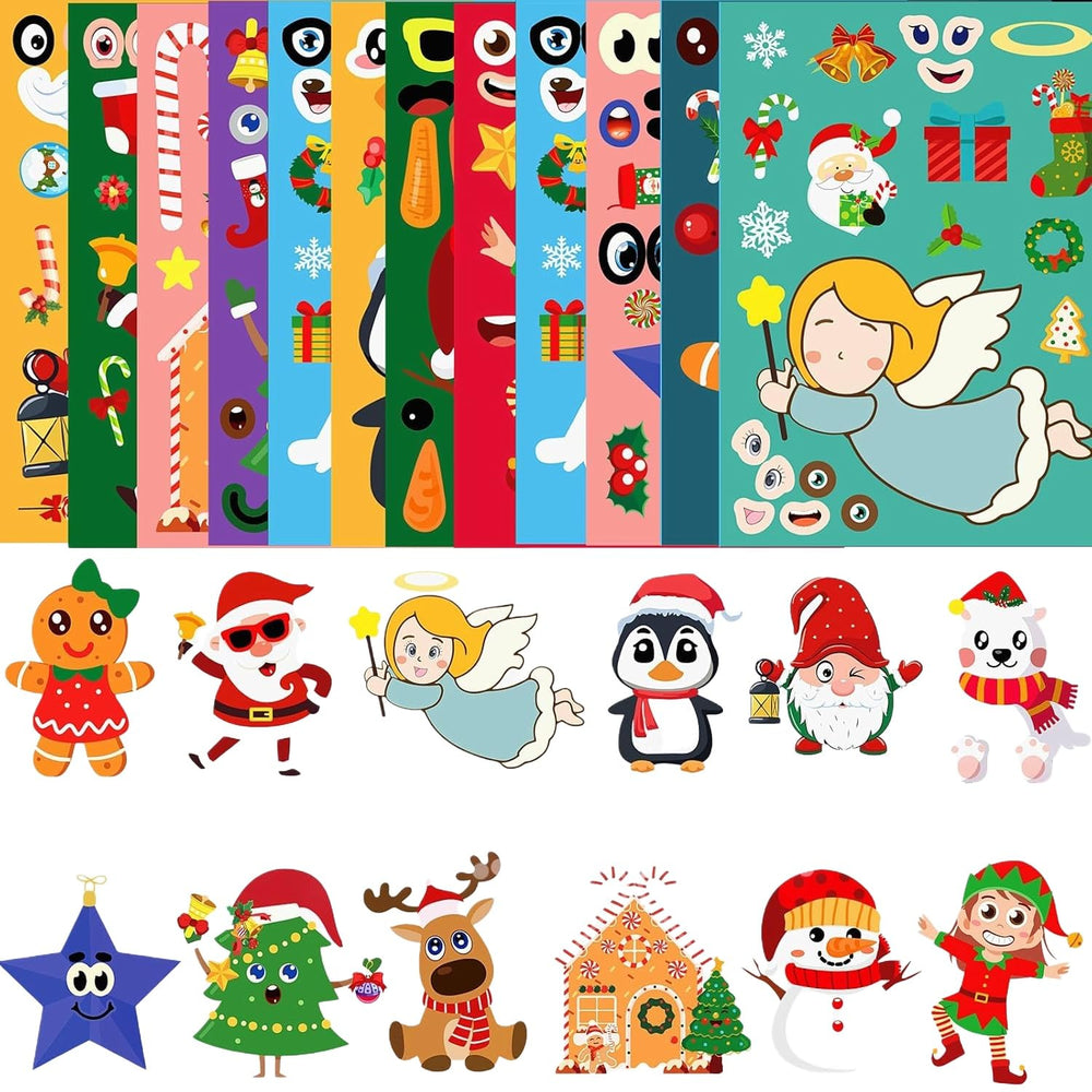 Yodeeni Christmas stickers 12 styles featuring Santa, snowman and more for holiday crafts