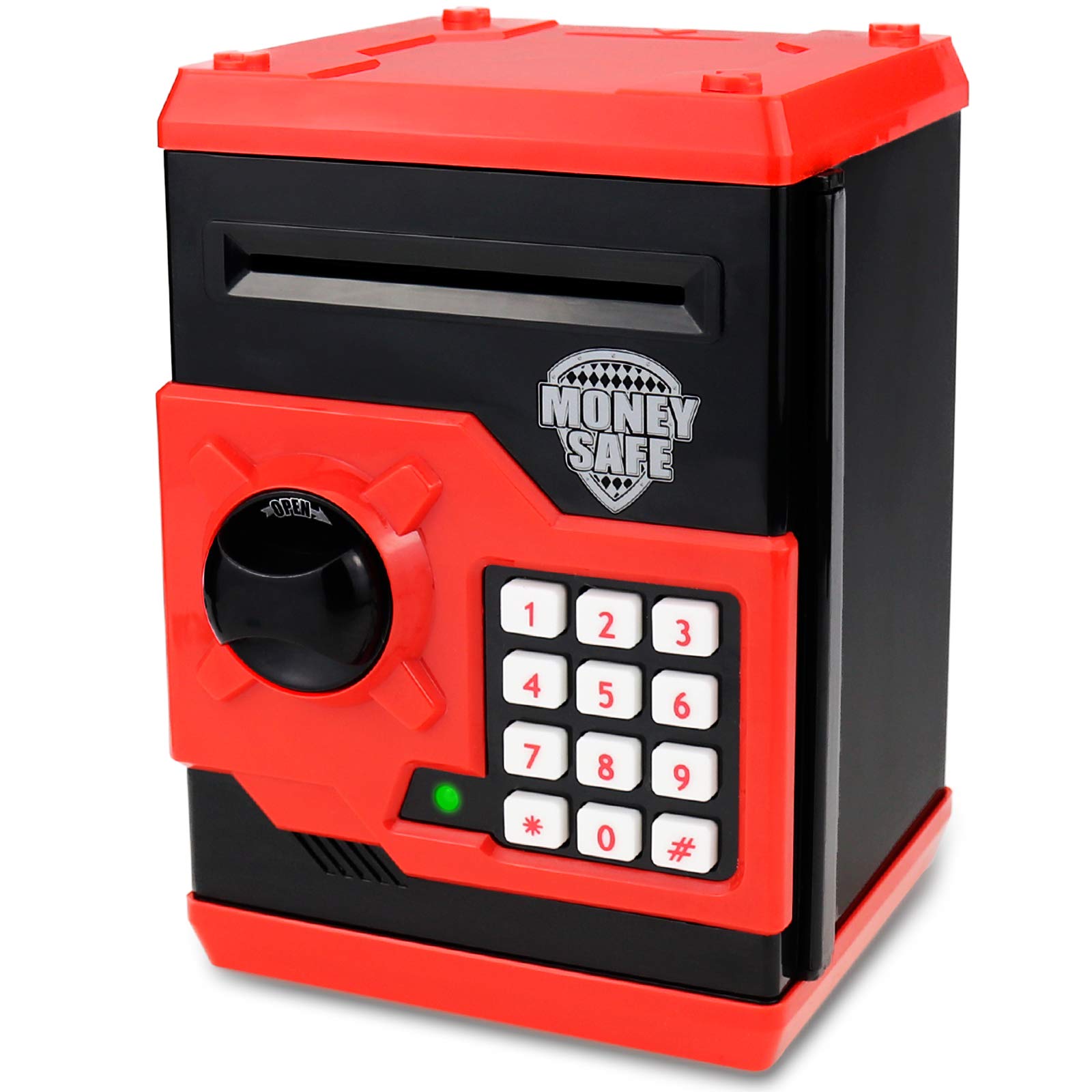 Yoego Kids Money Bank front view shows sturdy ABS construction for safe saving.