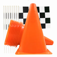 YOELVN orange cone with holes on top, 7 inch, ideal for race-themed events