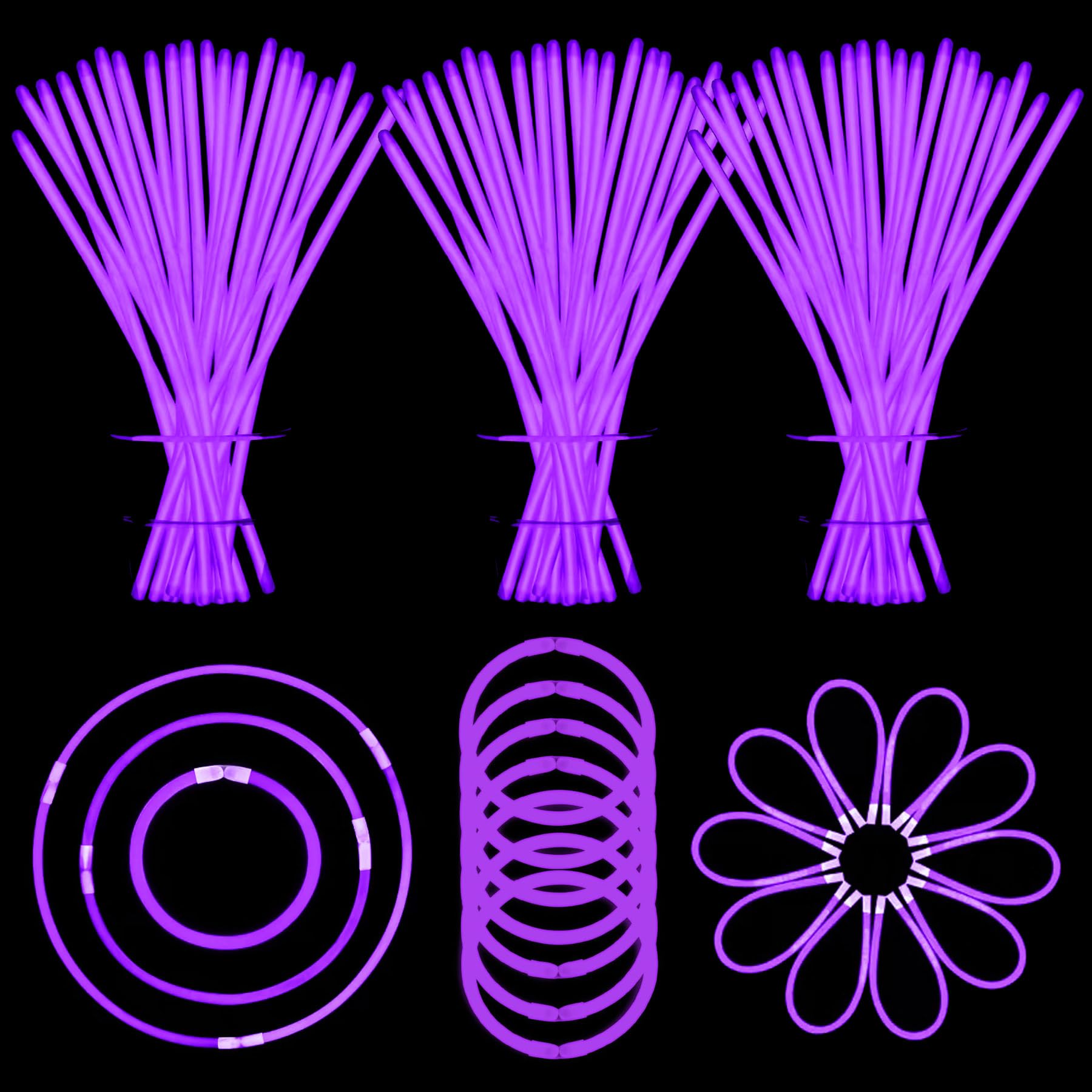 YOFOBU purple glow sticks with connectors for bracelets and necklaces