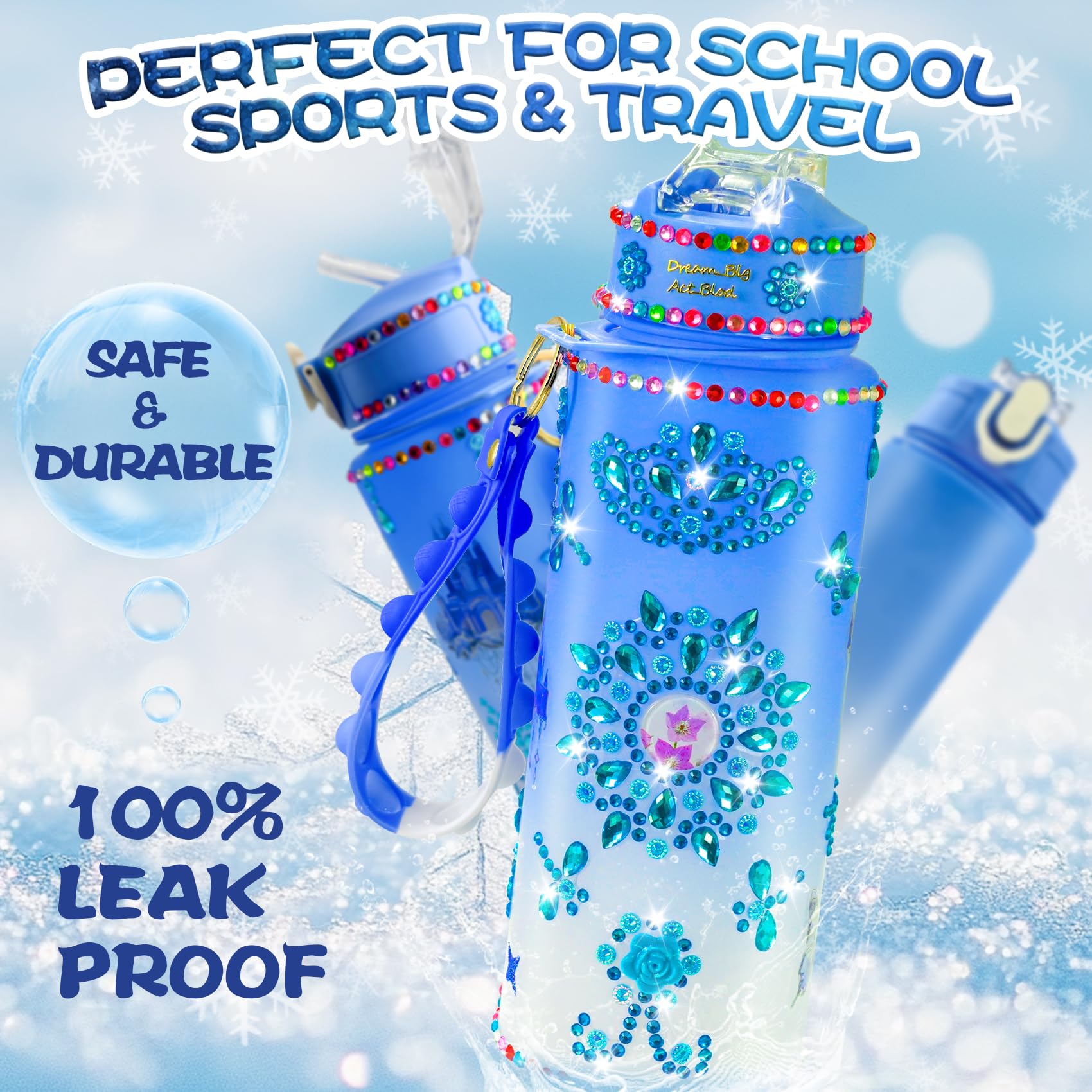 Y YOFUN frozen bottle kit themed fidget keychain boosts sensory focus