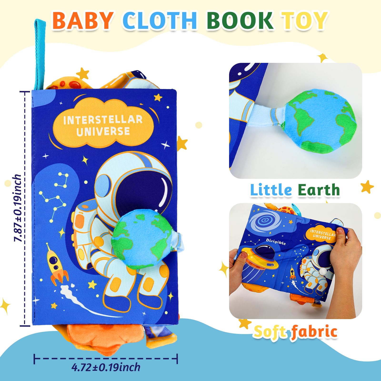 YOGINGO baby book textured tails crinkles for teething-friendly play