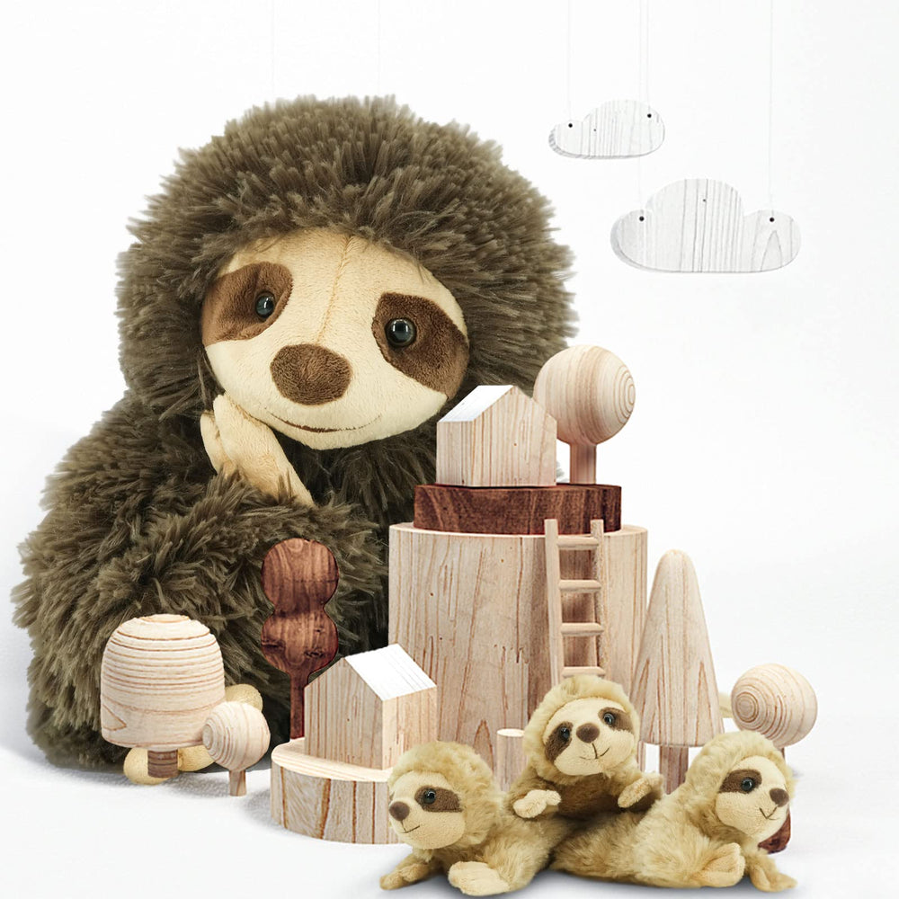 YOHAKI Sloth plush in bedtime setup for cozy snuggles