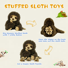 YOHAKI Sloth plush happy face with inviting eyes for hugs