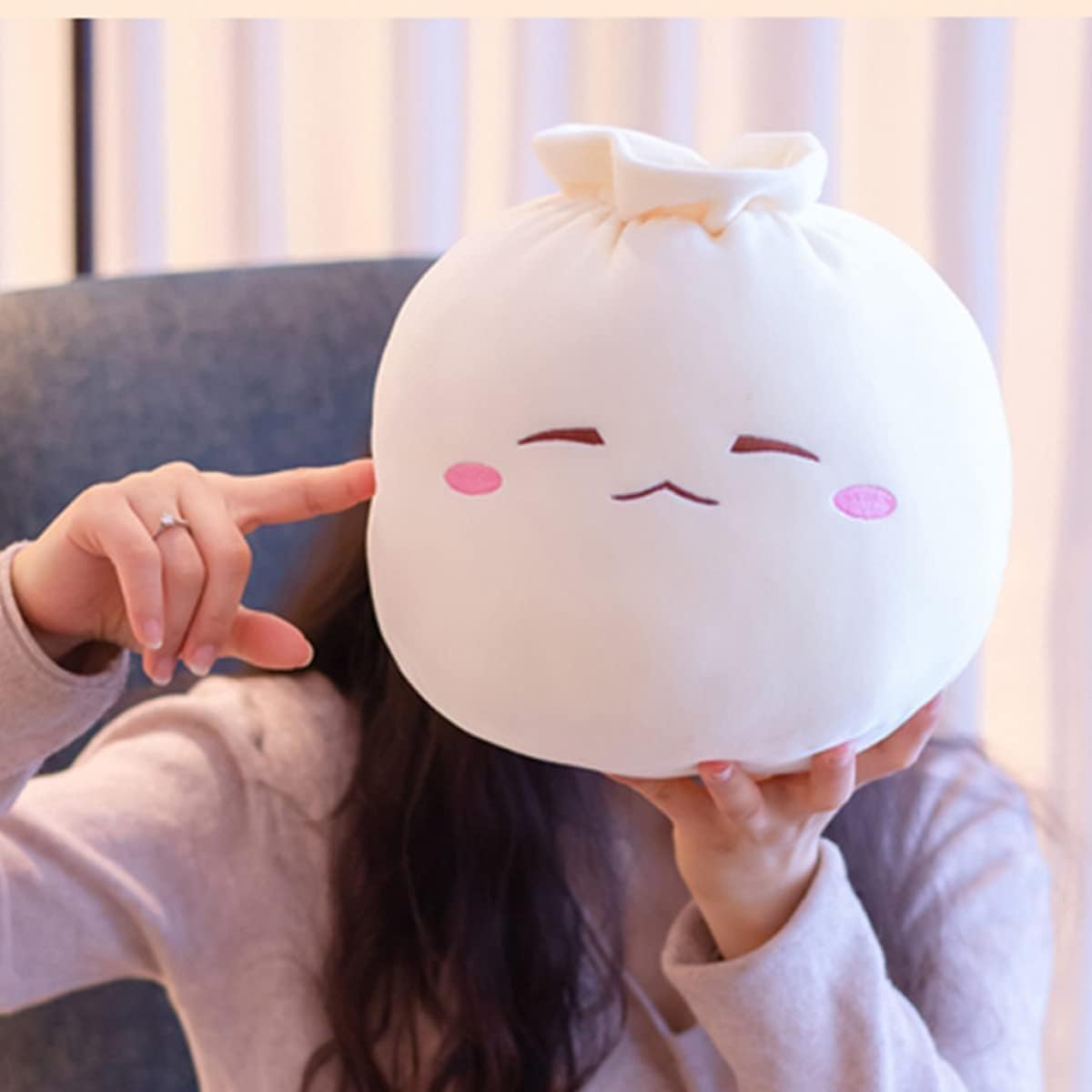 Yoholto Dumpling Plush Pillow close-up of soft fabric and embroidery
