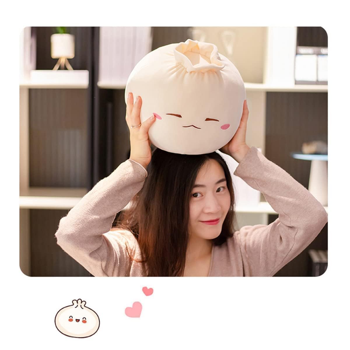 Yoholto Dumpling Plush Pillow on a sofa, brightening home decor