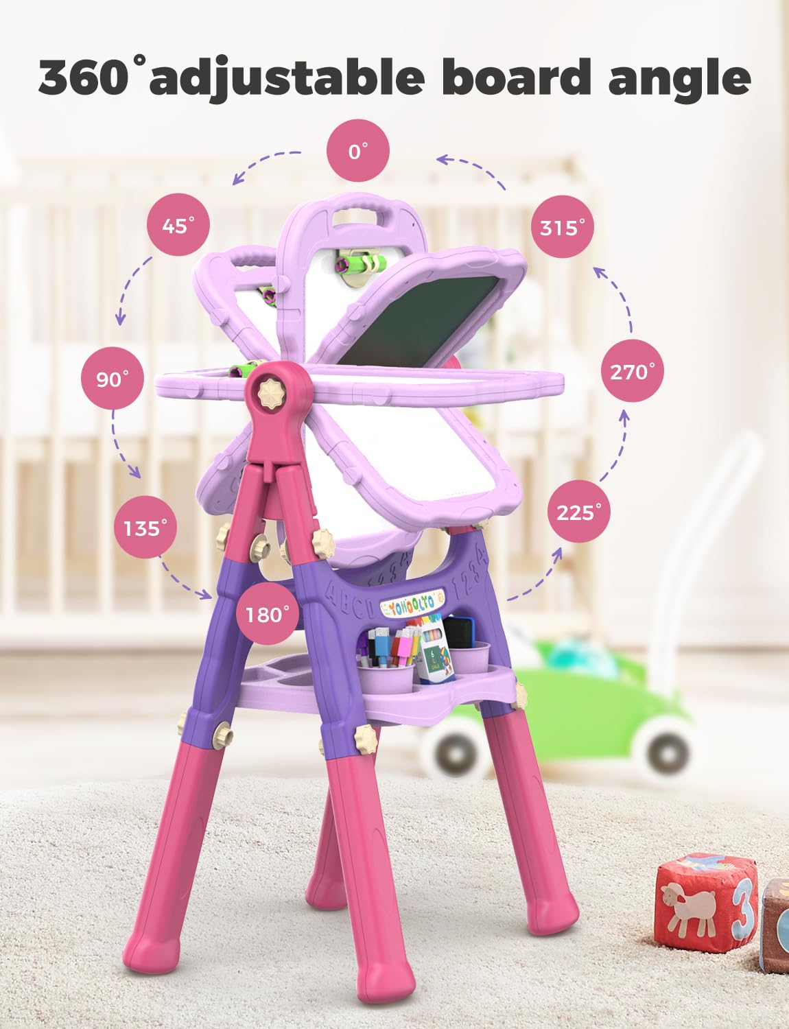 YOHOOLYO foldable easel stores flat for space-saving storage