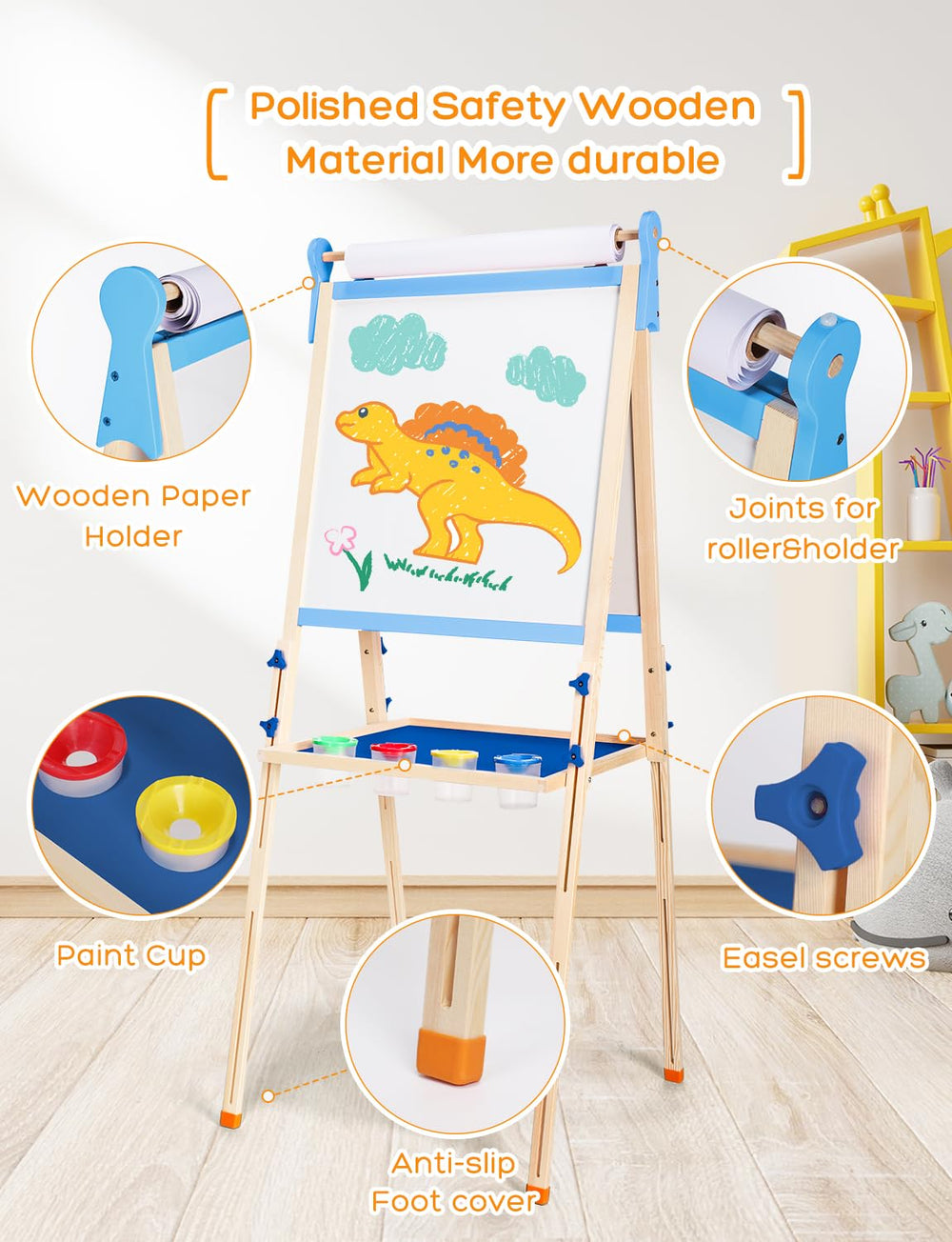YOHOOLYO height-adjustable easel grows with your child