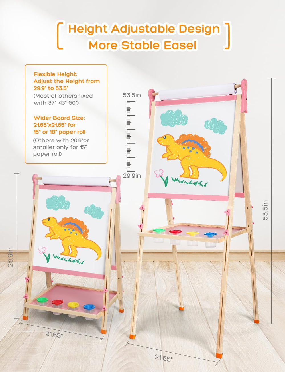 YOHOOLYO Kids Easel chalkboard side sparks creative play.