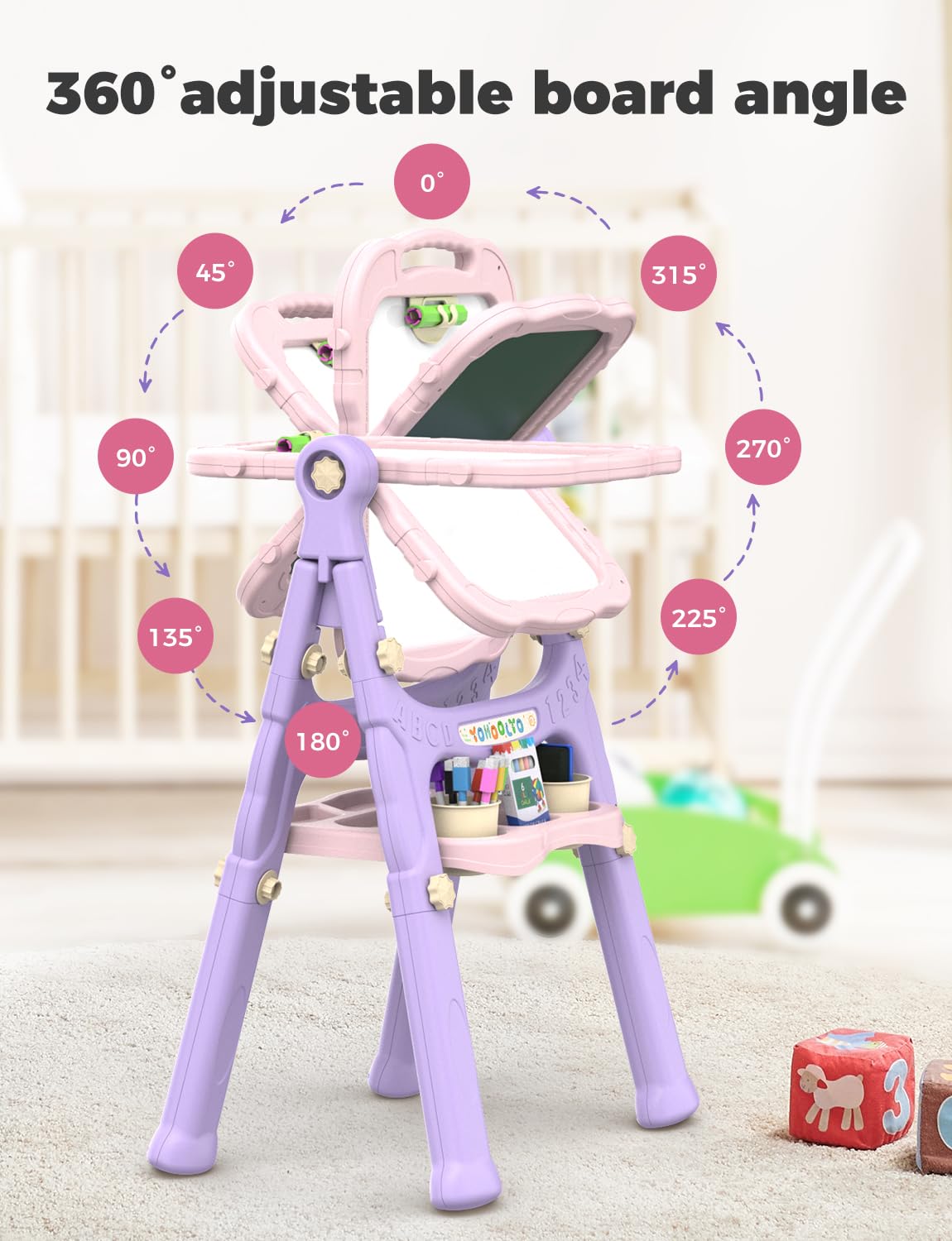 YOHOOLYO Kids Easel durable plastic construction for everyday use