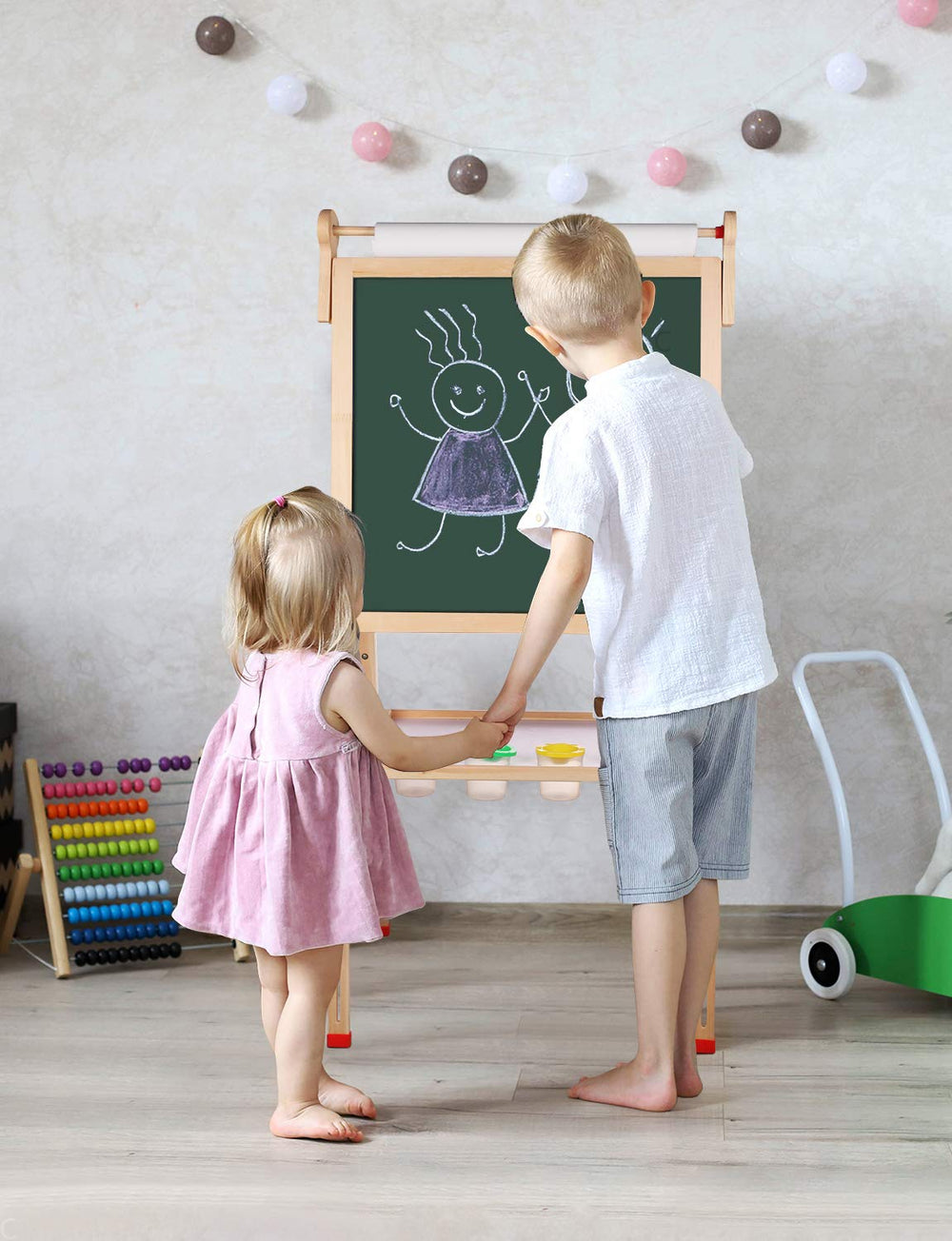 YOHOOLYO Kids Easel sturdy wooden construction supports daily use