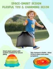 YOHOOLYO stepping stones come with 20 activity cards and a spinner