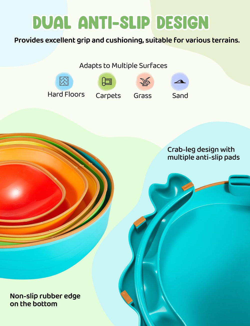 YOHOOLYO stepping stones built from durable, child-safe plastic with rounded edges