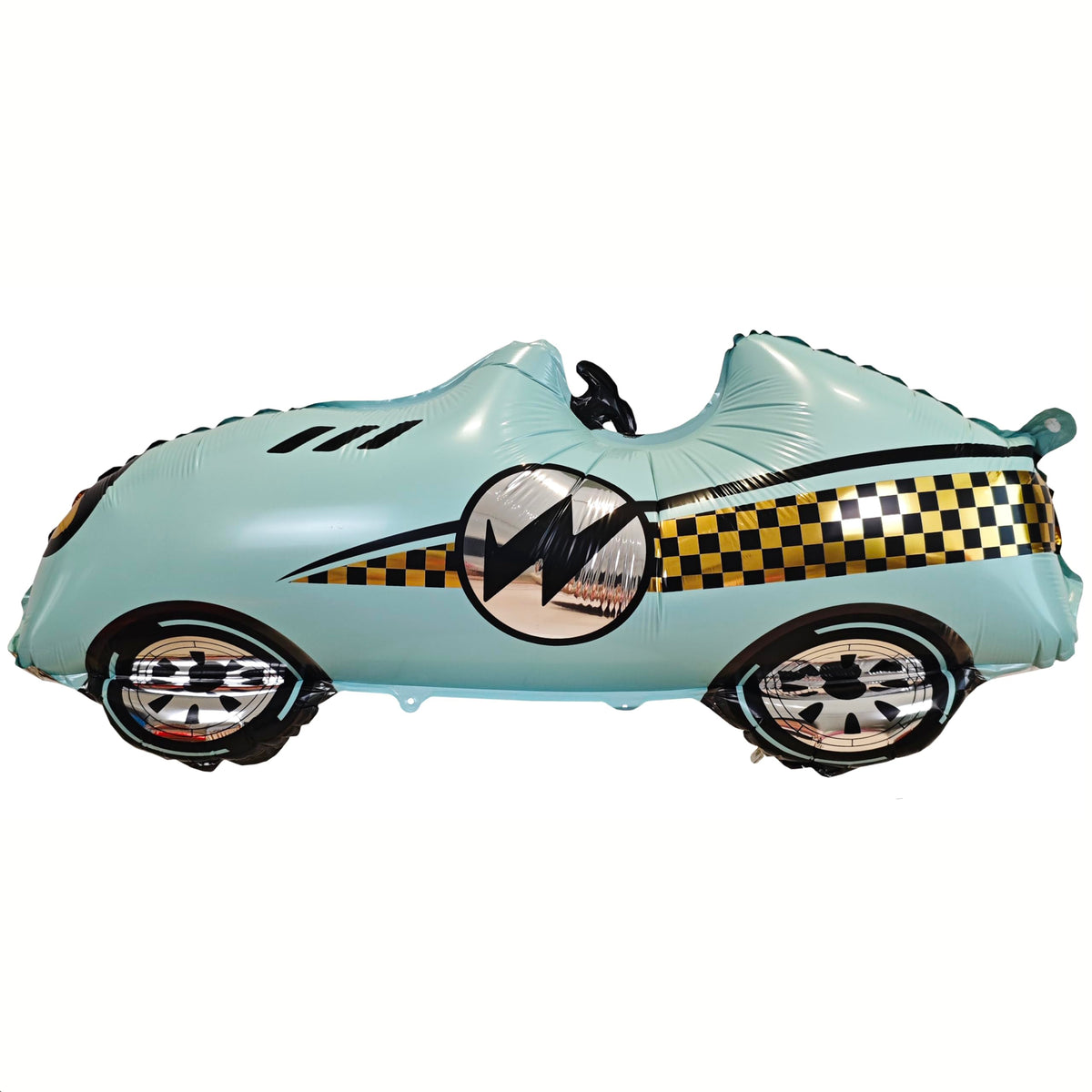 YOIOZAIZAI 3D race car balloon blue for parties and photo backdrops.