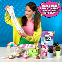 YOLO Attitude Ultimate Slime Fun white air-dry clay for kids' crafts.