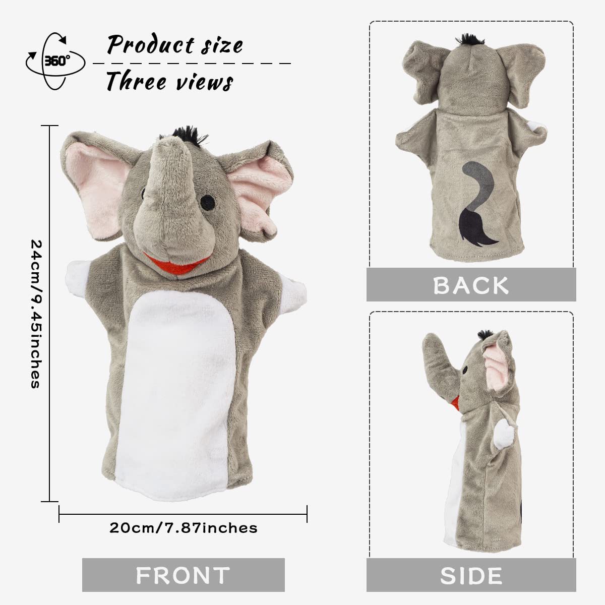 Yolococa tiger hand puppet vivid pattern enhances pretend adventures.