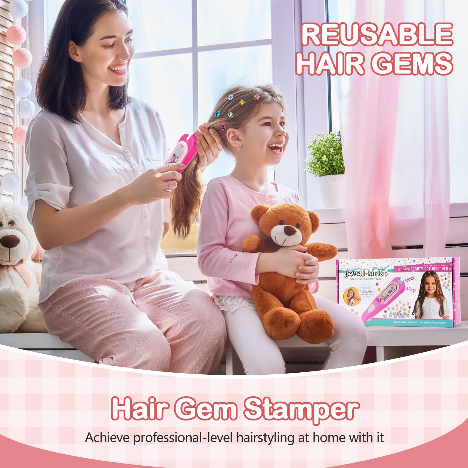 Yoloflix easy press stamper for quick, precise hair gems.