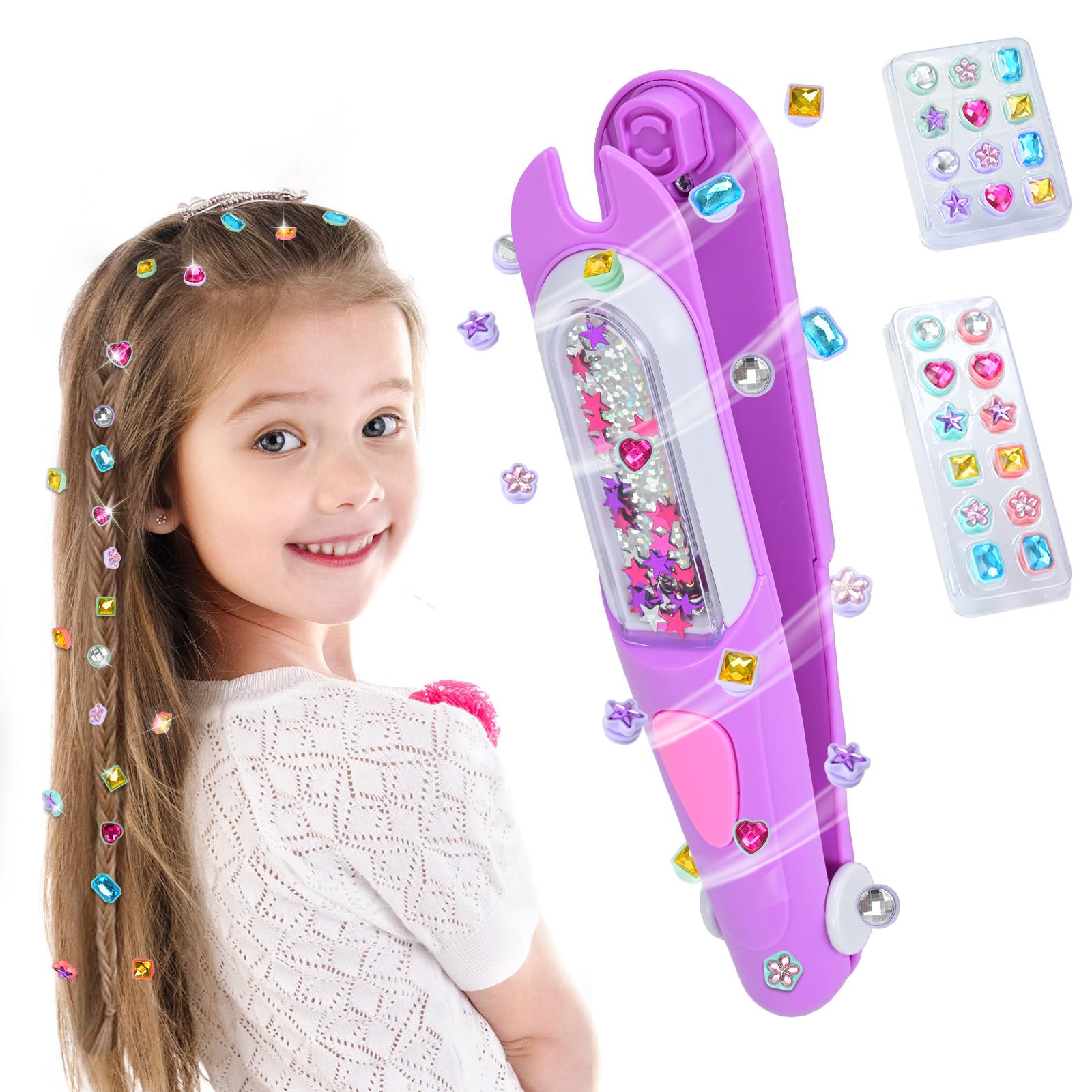 Yoloflix hair gem stamper tool for easy, sparkling styles at home
