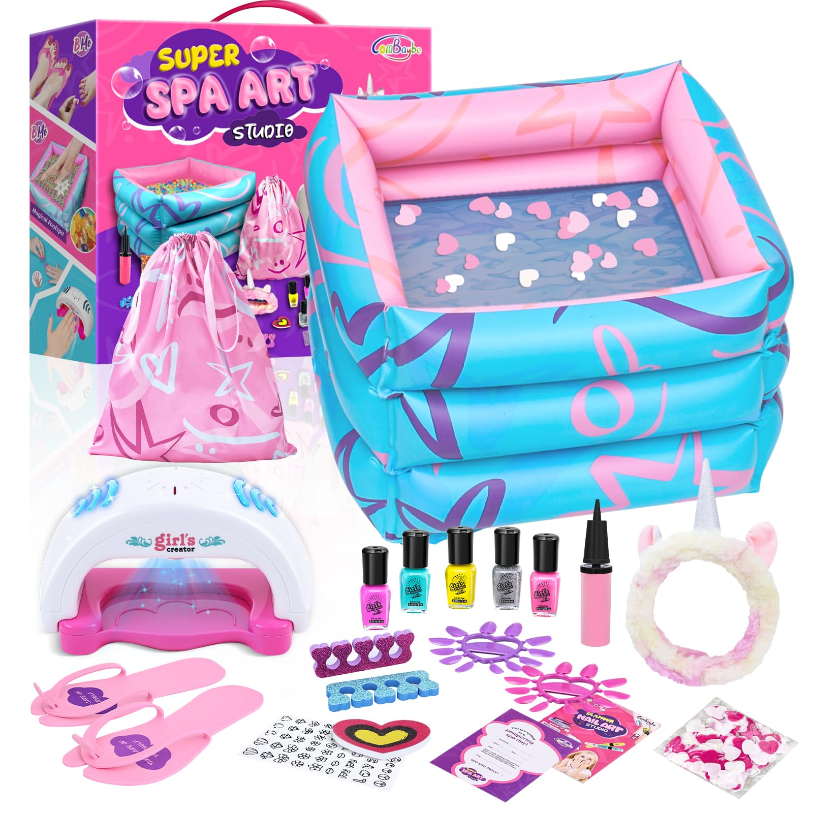 Yoloflix Kids Spa Kit inflatable foot spa pool for at-home pampering