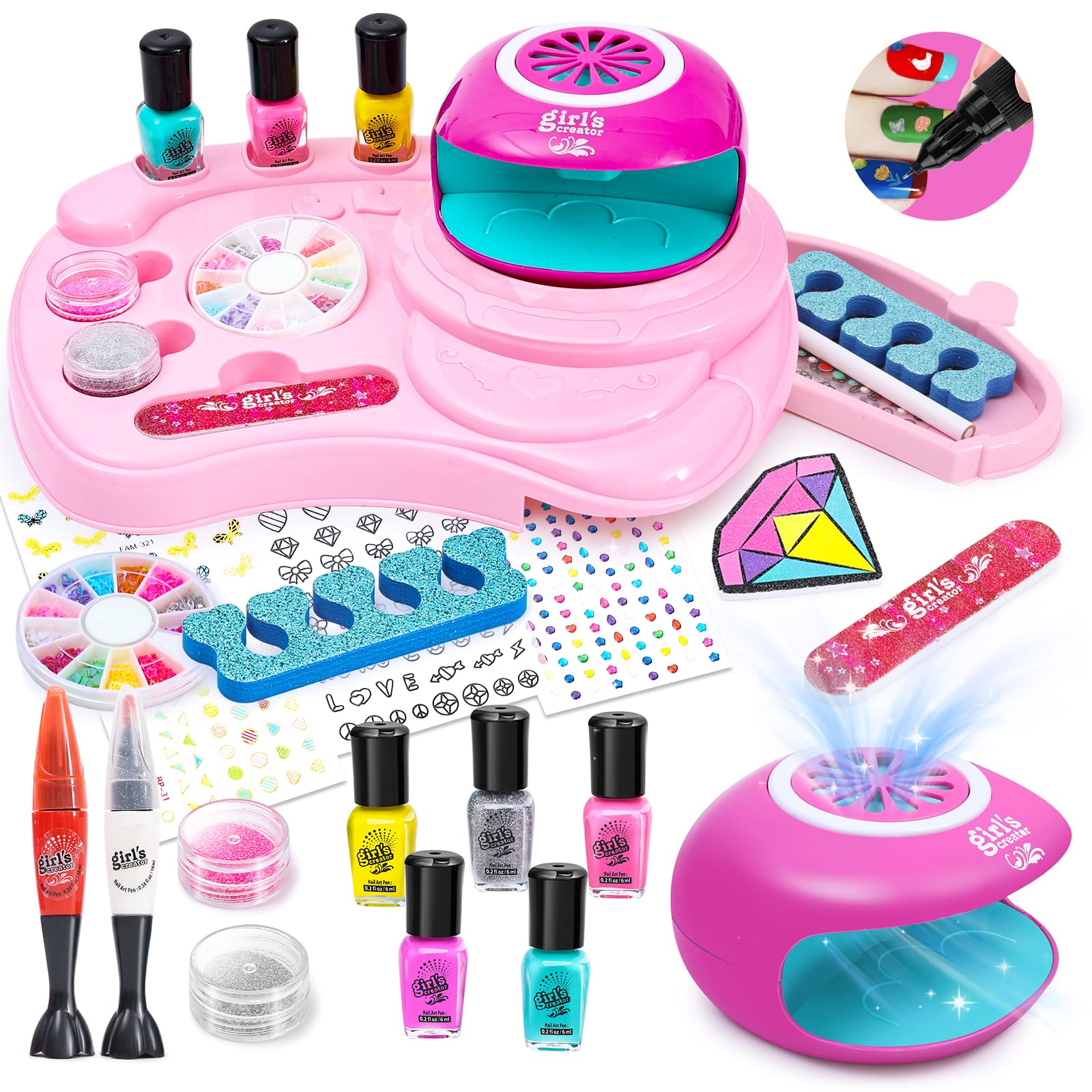 Yoloflix Nail Polish Kit storage desk keeps kids’ art space organized and accessible