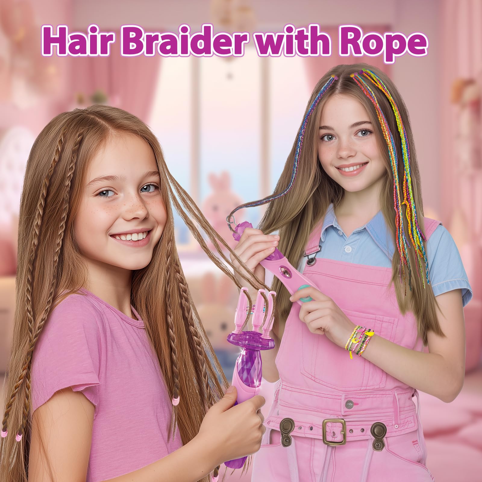 Yoloflix Rope Braider with Accessories, side view, expands creative play options.