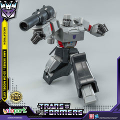 YOLOPARK Megatron head detail emphasizes sharp contours and retro accents