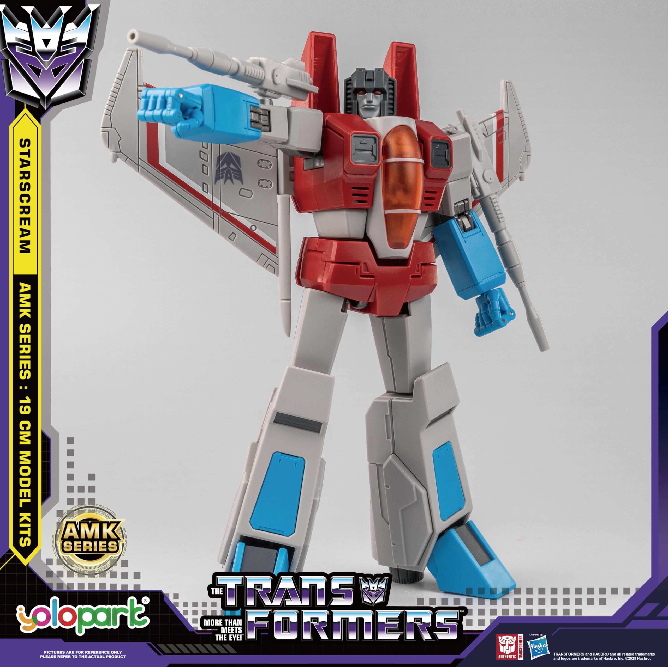 YOLOPARK Starscream ready for dynamic poses on display.