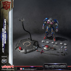YOLOPARK Optimus Prime armor detail; durable build ideal for posing and shelf display.