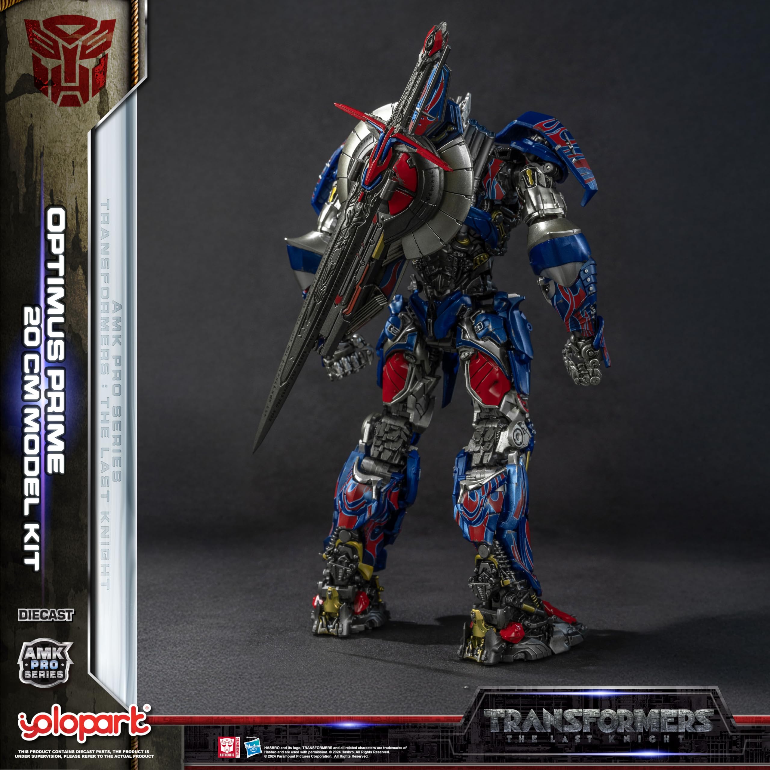 YOLOPARK Optimus Prime base and stand with metal snake support stabilizes dynamic displays.