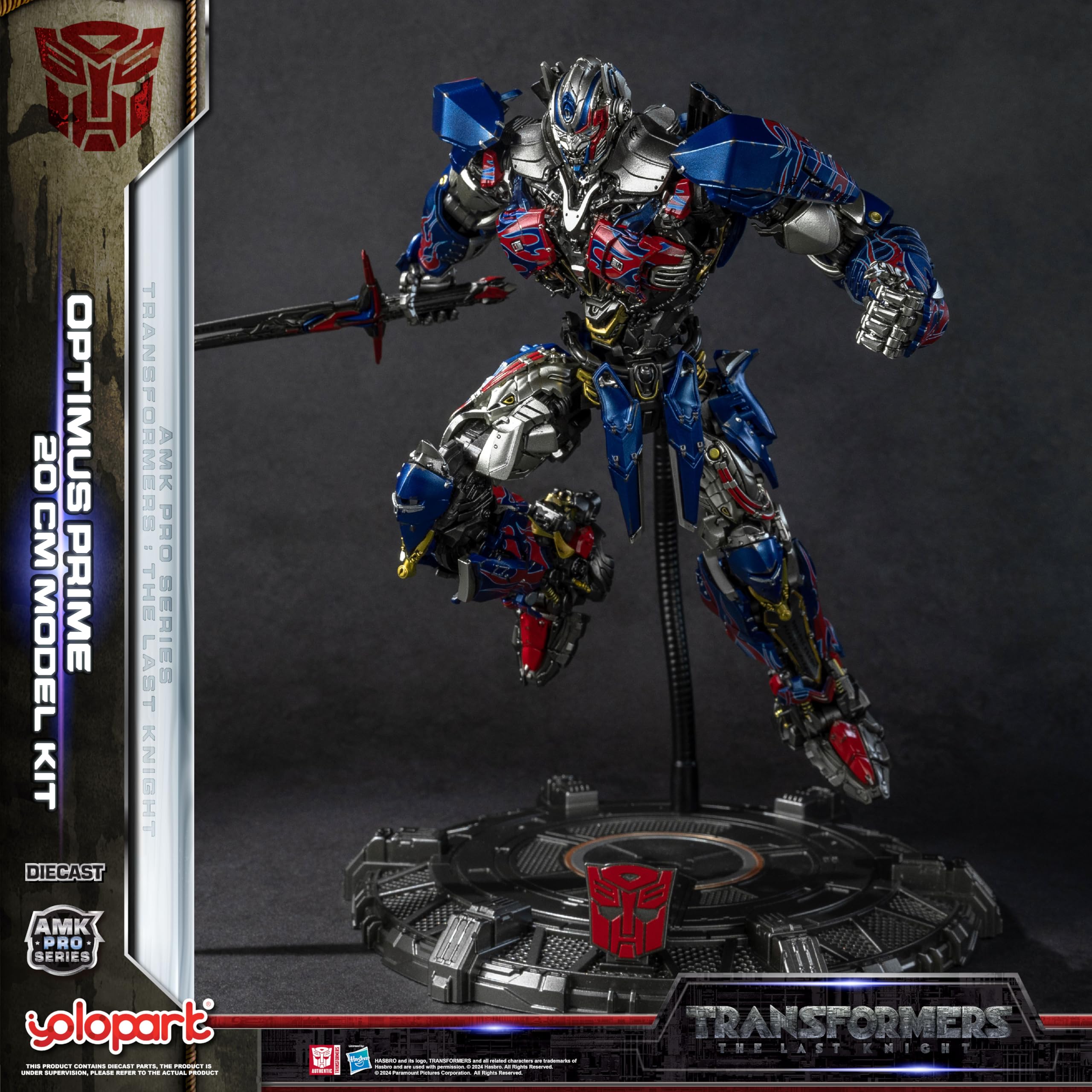YOLOPARK Optimus Prime diecast components add premium feel and durable construction.