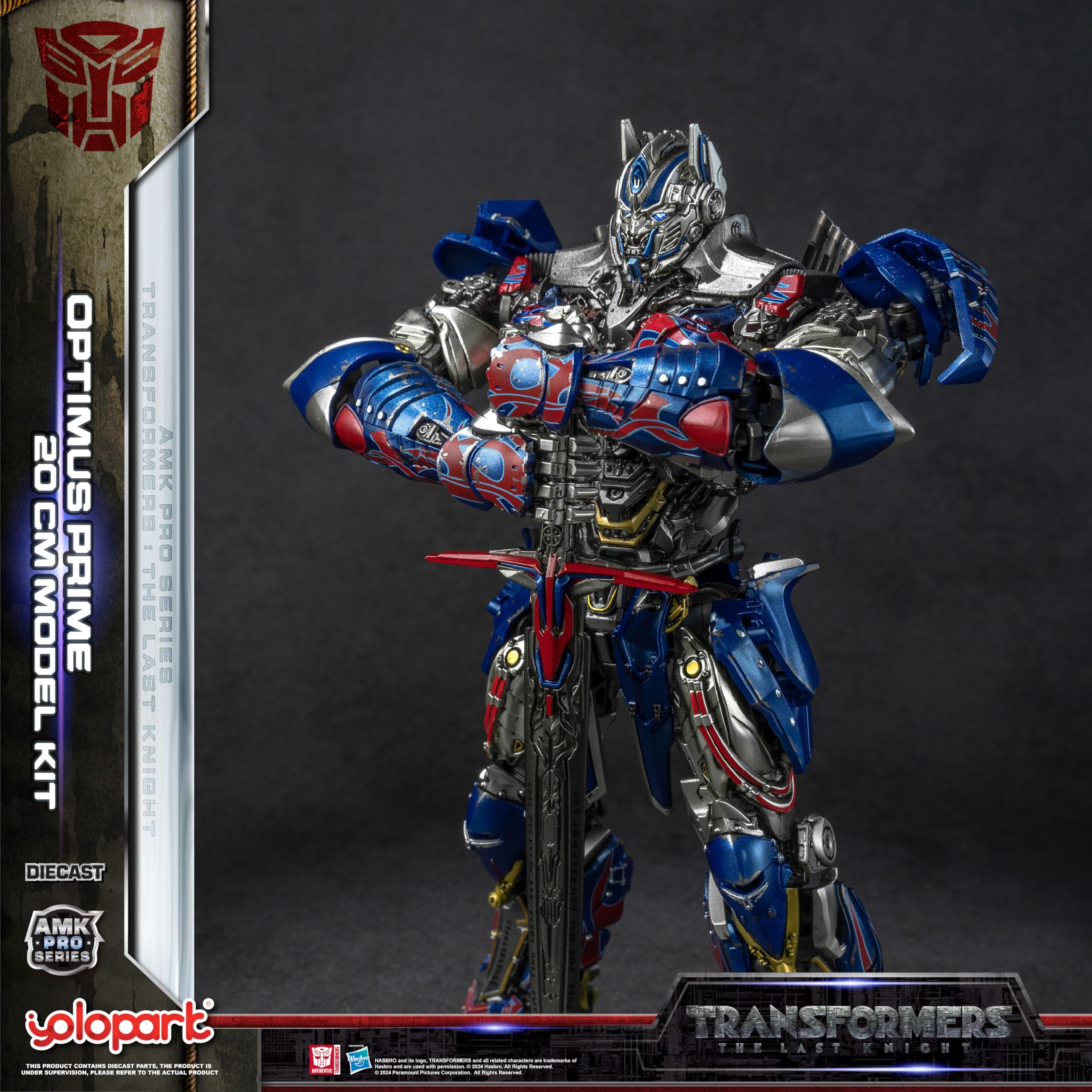 YOLOPARK Optimus Prime face LED eyes highlight authentic movie-inspired expression.
