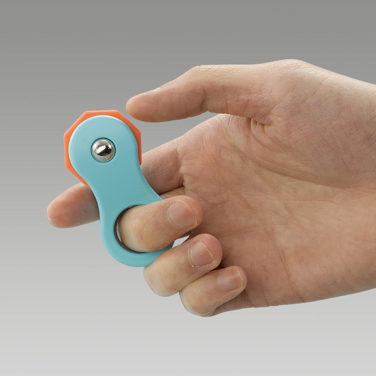 Yolscue fidget spinner blue side view enhances focus during work.