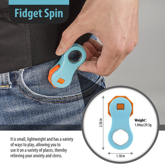 Yolscue fidget spinner blue top view illustrates sleek, pocket-friendly design.