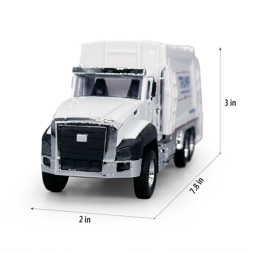 Yolscue Trump garbage truck size 7.8 by 2 by 3 inches for display