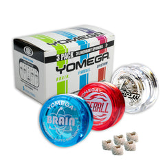 Yomega Brain auto-return yo-yo on hand with long spins, great for beginners.