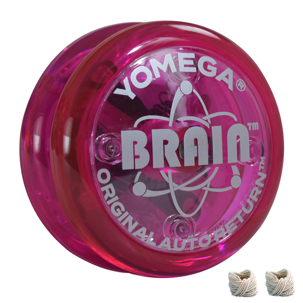 Yomega The Original Brain pink yoyo in hand, ideal for practice