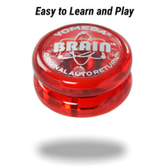 Yomega Brain red auto-return motion highlighting smooth spins