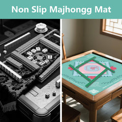 YOMEYOT Mahjong mat 31.5x31.5 inch square green for versatile tables