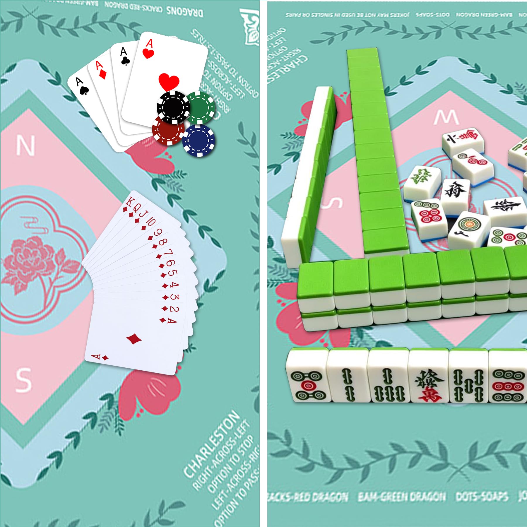 YOMEYOT Mahjong mat crystal velvet texture green premium feel