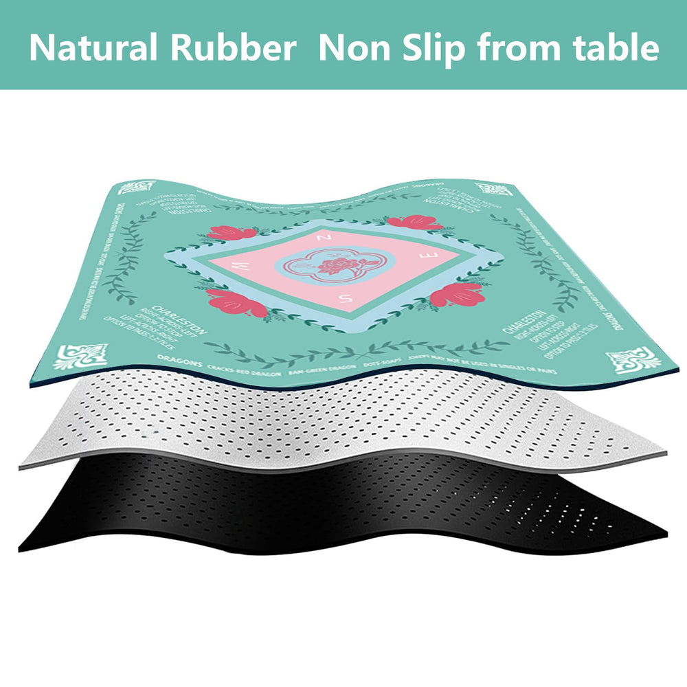 YOMEYOT Mahjong mat non-slip green surface keeps tiles in place
