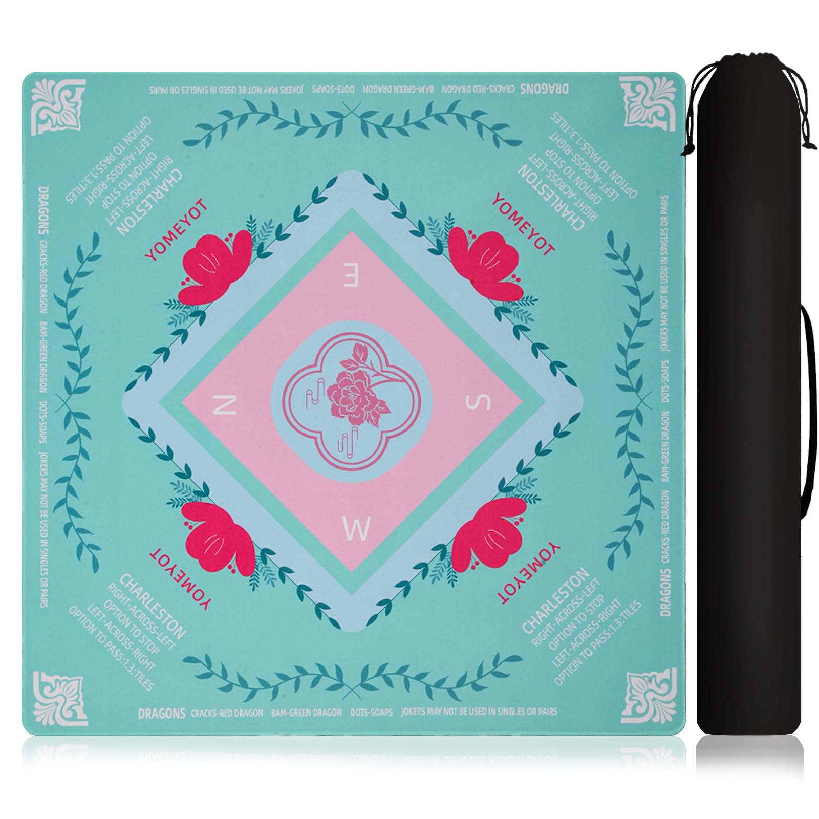 YOMEYOT Mahjong mat table noise dampening green enhances quiet gameplay