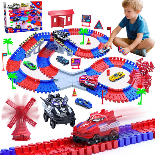Yomwet Spider Track Set inspires creative play with flexible layouts for endless racing.