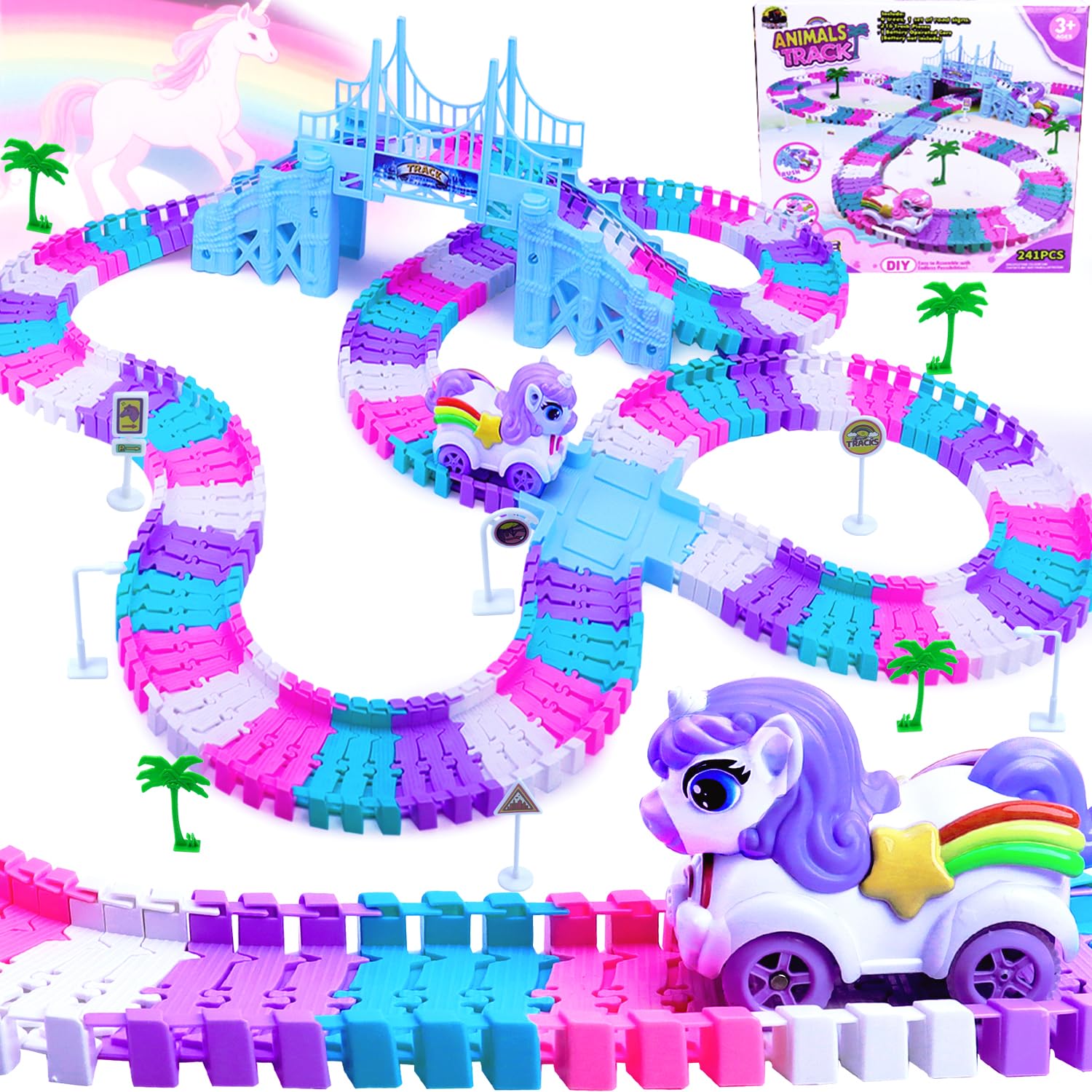 Yomwet Tracks Set pink track pieces for imaginative building and creative play